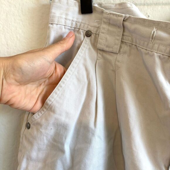 BILL BLASS Vintage 90s Khaki Chino High Rise Cargo Shorts Womens 12 Petite - Picture 4 of 6